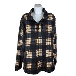 POWDER RIVER OUTFITTERS PLAID HALF ZIP PULLOVER